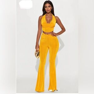 NWT Fashion Nova Yellow 2 Piece set Size XS